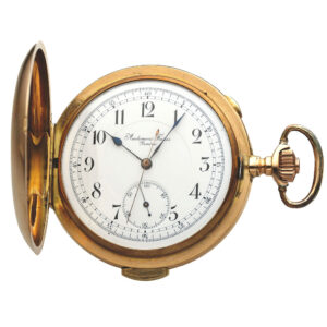 Swiss gold hunting cased minute repeating pocket watch Circa 1890