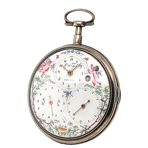 Swiss silver pocket watch with a French tide display Circa 1810 Swiss silver pocket watch with a French tide display Circa 1810