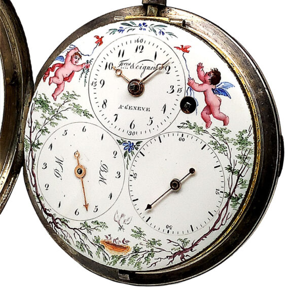 Swiss silver pocket watch with a French tide display Circa 1810 Swiss silver pocket watch with a French tide display Circa 1810