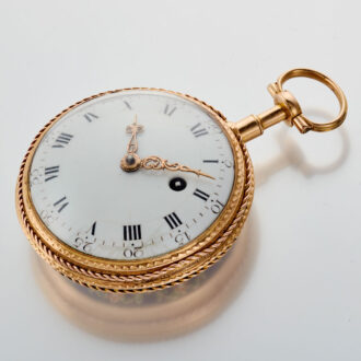 A French verge in a fine gold and enamel case Circa 1800 A French verge in a fine gold and enamel case Circa 1800