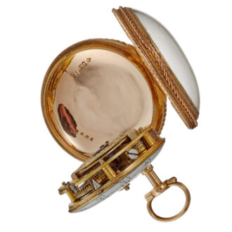 A French verge in a fine gold and enamel case Circa 1800 A French verge in a fine gold and enamel case Circa 1800