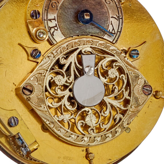 A French verge in a fine gold and enamel case Circa 1800 A French verge in a fine gold and enamel case Circa 1800