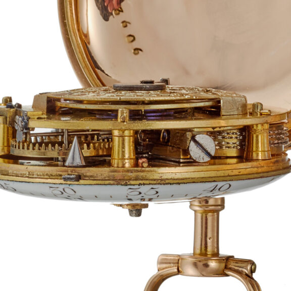 A French verge in a fine gold and enamel case Circa 1800 A French verge in a fine gold and enamel case Circa 1800