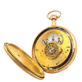 Swiss 18K gold quarter repeating Geneva pocket watch Circa 1820