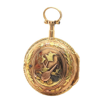 French four-coloured gold repoussé pocket watch Circa 1780 French four-coloured gold repoussé pocket watch Circa 1780