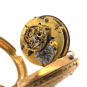 French four-coloured gold repoussé pocket watch Circa 1780 French four-coloured gold repoussé pocket watch Circa 1780