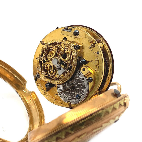 French four-coloured gold repoussé pocket watch Circa 1780 French four-coloured gold repoussé pocket watch Circa 1780