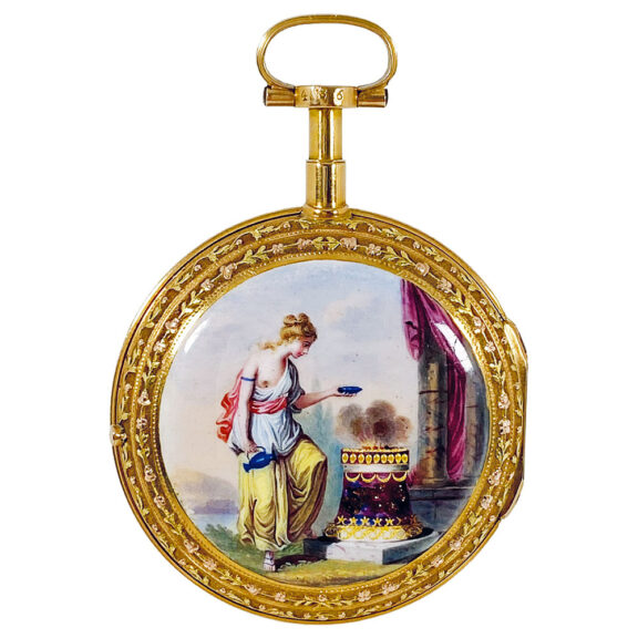 French gold and enamel verge pocket watch Circa 1800-1850