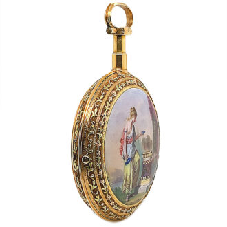 French gold and enamel verge pocket watch Circa 1800-1850