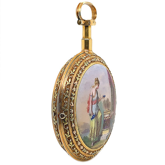 French gold and enamel verge pocket watch Circa 1800-1850 French gold and enamel verge pocket watch Circa 1800-1850