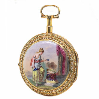 French gold and enamel verge pocket watch Circa 1800-1850