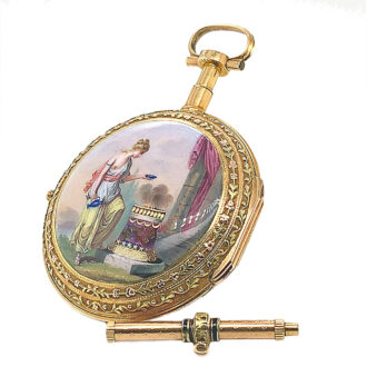 French gold and enamel verge pocket watch Circa 1800-1850