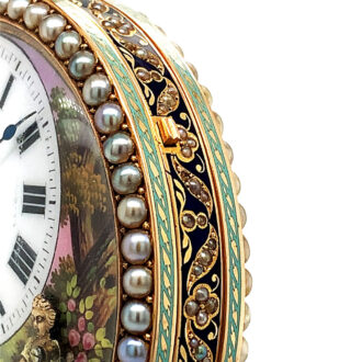 Exceptional Swiss gold quarter repeating automaton Circa 1820