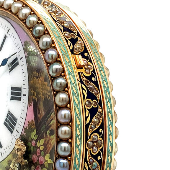 Exceptional Swiss gold quarter repeating automaton Circa 1820 Exceptional Swiss gold quarter repeating automaton Circa 1820