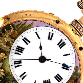 Exceptional Swiss gold quarter repeating automaton Circa 1820