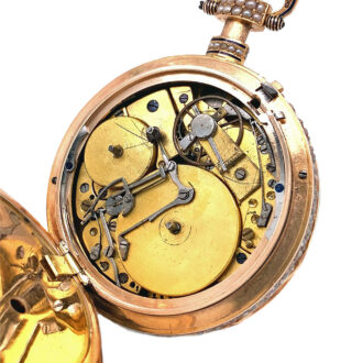 Exceptional Swiss gold quarter repeating automaton Circa 1820