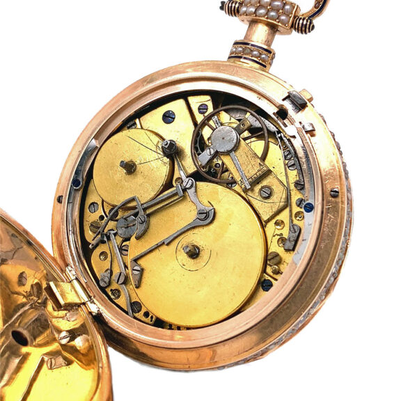 Exceptional Swiss gold quarter repeating automaton Circa 1820 Exceptional Swiss gold quarter repeating automaton Circa 1820