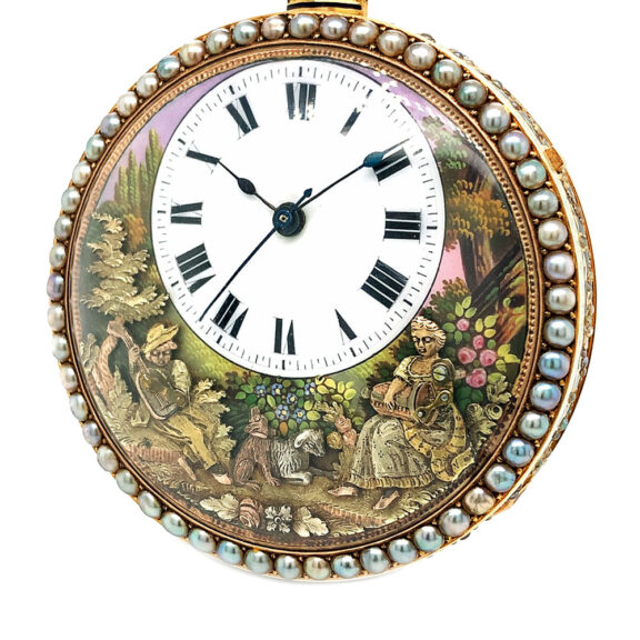 Exceptional Swiss gold quarter repeating automaton Circa 1820 Exceptional Swiss gold quarter repeating automaton Circa 1820