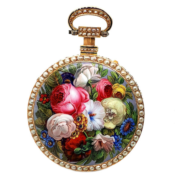 Exceptional Swiss gold quarter repeating automaton Circa 1820 Exceptional Swiss gold quarter repeating automaton Circa 1820