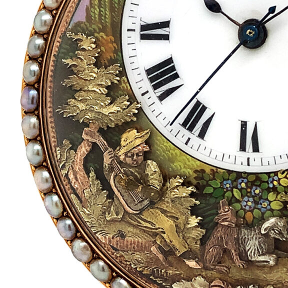 Exceptional Swiss gold quarter repeating automaton Circa 1820 Exceptional Swiss gold quarter repeating automaton Circa 1820