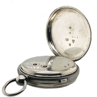 Swiss silver pocket deck watch with chronograph Circa 1877