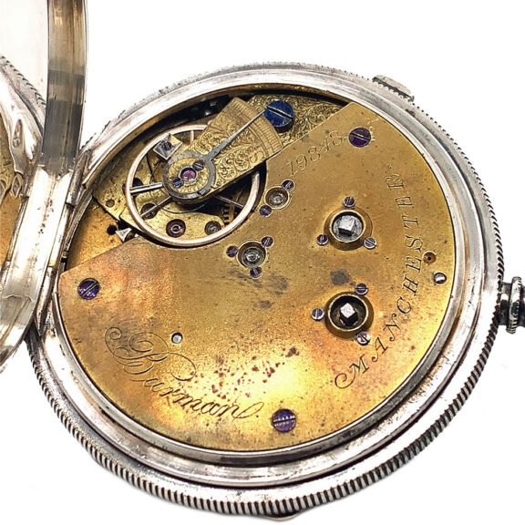 Swiss silver pocket deck watch with chronograph Circa 1877 Swiss silver pocket deck watch with chronograph Circa 1877