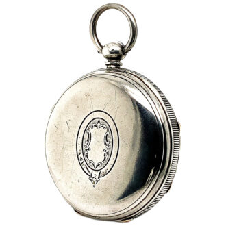 Swiss silver pocket deck watch with chronograph Circa 1877