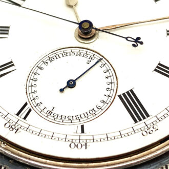 Swiss silver pocket deck watch with chronograph Circa 1877