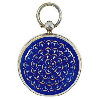 English silver and enamel decorated pocket watch Circa 1877