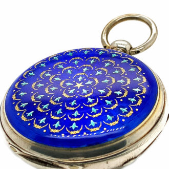 English silver and enamel decorated pocket watch Circa 1877