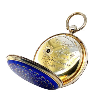 English silver and enamel decorated pocket watch Circa 1877