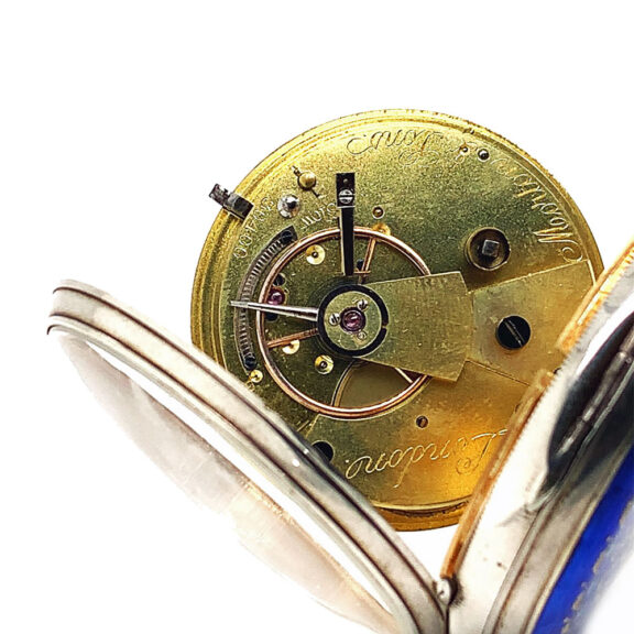 English silver and enamel decorated pocket watch Circa 1877 English silver and enamel decorated pocket watch Circa 1877