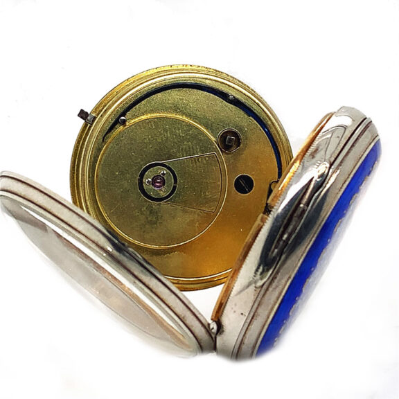 English silver and enamel decorated pocket watch Circa 1877 English silver and enamel decorated pocket watch Circa 1877