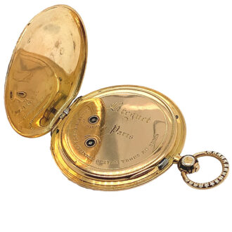 French decorative gold enamel digital pocket watch Circa 1830
