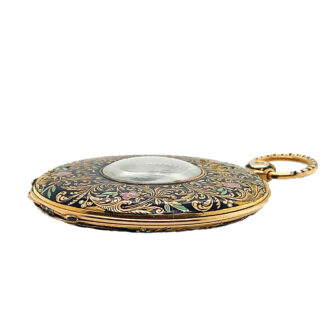 French decorative gold enamel digital pocket watch Circa 1830