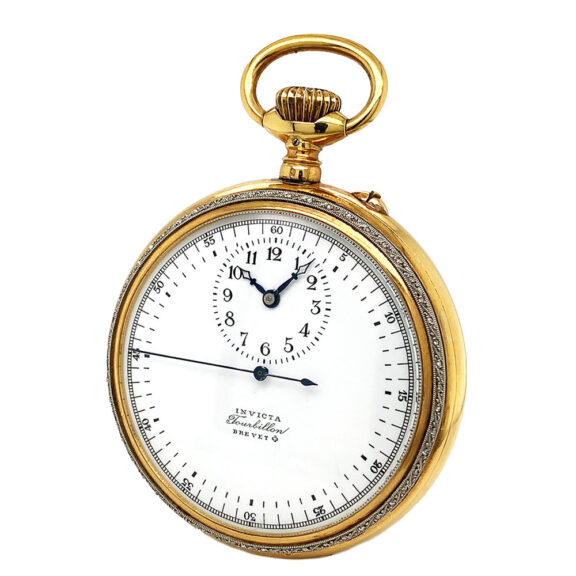 Swiss gold tourbillon lever watch with center seconds Circa 1930 Swiss gold tourbillon lever watch with center seconds Circa 1930