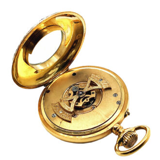 Swiss gold tourbillon lever watch with center seconds Circa 1930