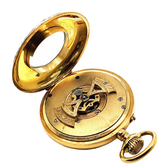Swiss gold tourbillon lever watch with center seconds Circa 1930 Swiss gold tourbillon lever watch with center seconds Circa 1930