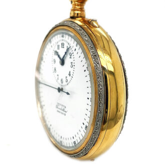 Swiss gold tourbillon lever watch with center seconds Circa 1930