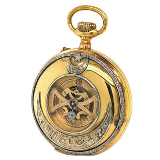Swiss gold tourbillon lever watch with center seconds Circa 1930