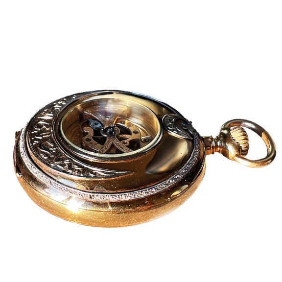 Swiss gold tourbillon lever watch with center seconds Circa 1930 Swiss gold tourbillon lever watch with center seconds Circa 1930