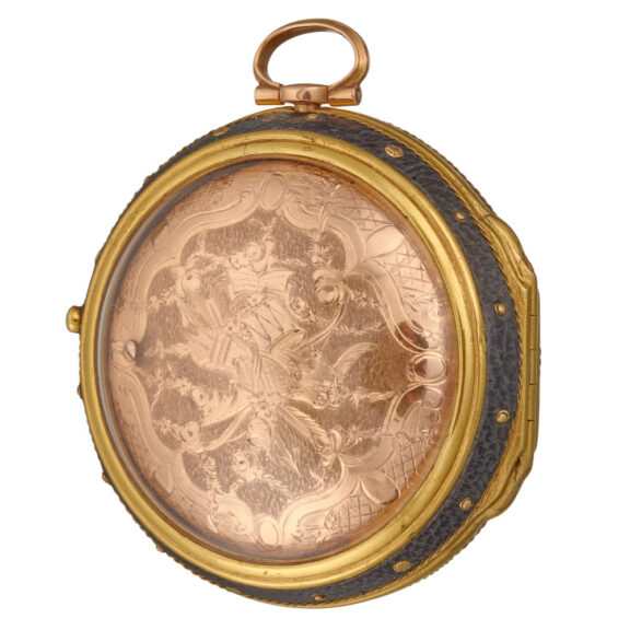 A verge in 20 carat gold pair cases and glazed outer Circa 1775 A verge in 20 carat gold pair cases and glazed outer Circa 1775