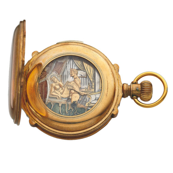 Swiss pocket watch with independent erotic automaton Circa 1910