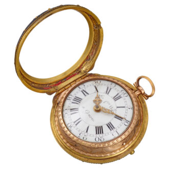 A verge in 20 carat gold pair cases and glazed outer Circa 1775