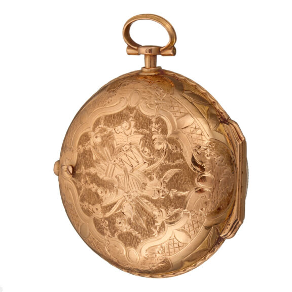 A verge in 20 carat gold pair cases and glazed outer Circa 1775 A verge in 20 carat gold pair cases and glazed outer Circa 1775