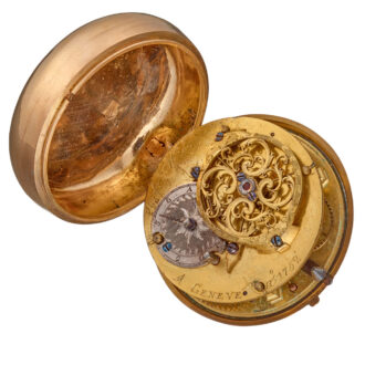 A verge in 20 carat gold pair cases and glazed outer Circa 1775