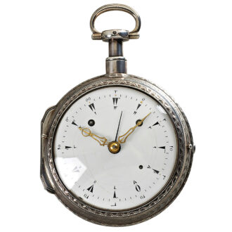 Important French silver hour repeating coach clock Circa 1770