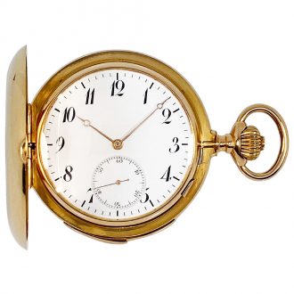 Swiss 18K gold minute repeating carillon pocket watch Circa 1900