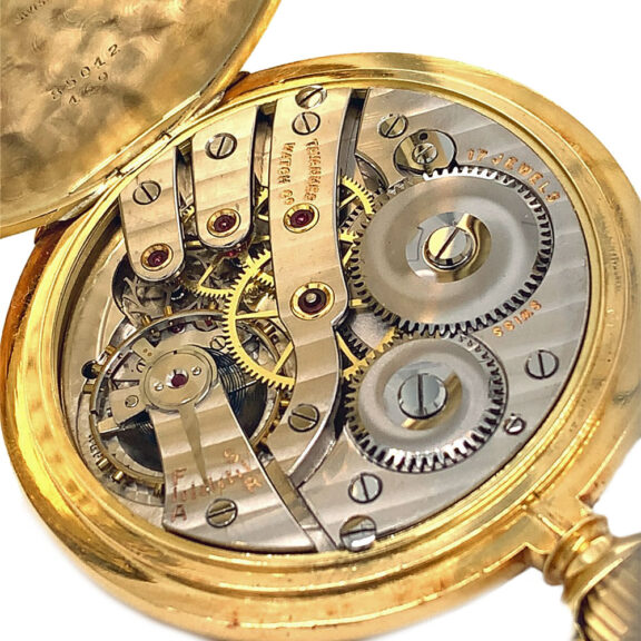 Fine Swiss 18 carat gold open faced lever watch Circa 1947 Fine Swiss 18 carat gold open faced lever watch Circa 1947