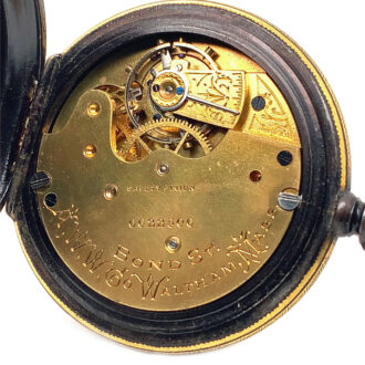 American decorative metal with gold inlaid pocket watch Circa 1900